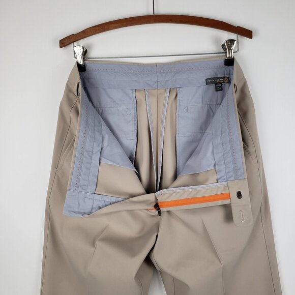 Peter Millar Durham Performance Pant Wicking Khaki Golf Trouser Mens Size 35x30 - Picture 10 of 13